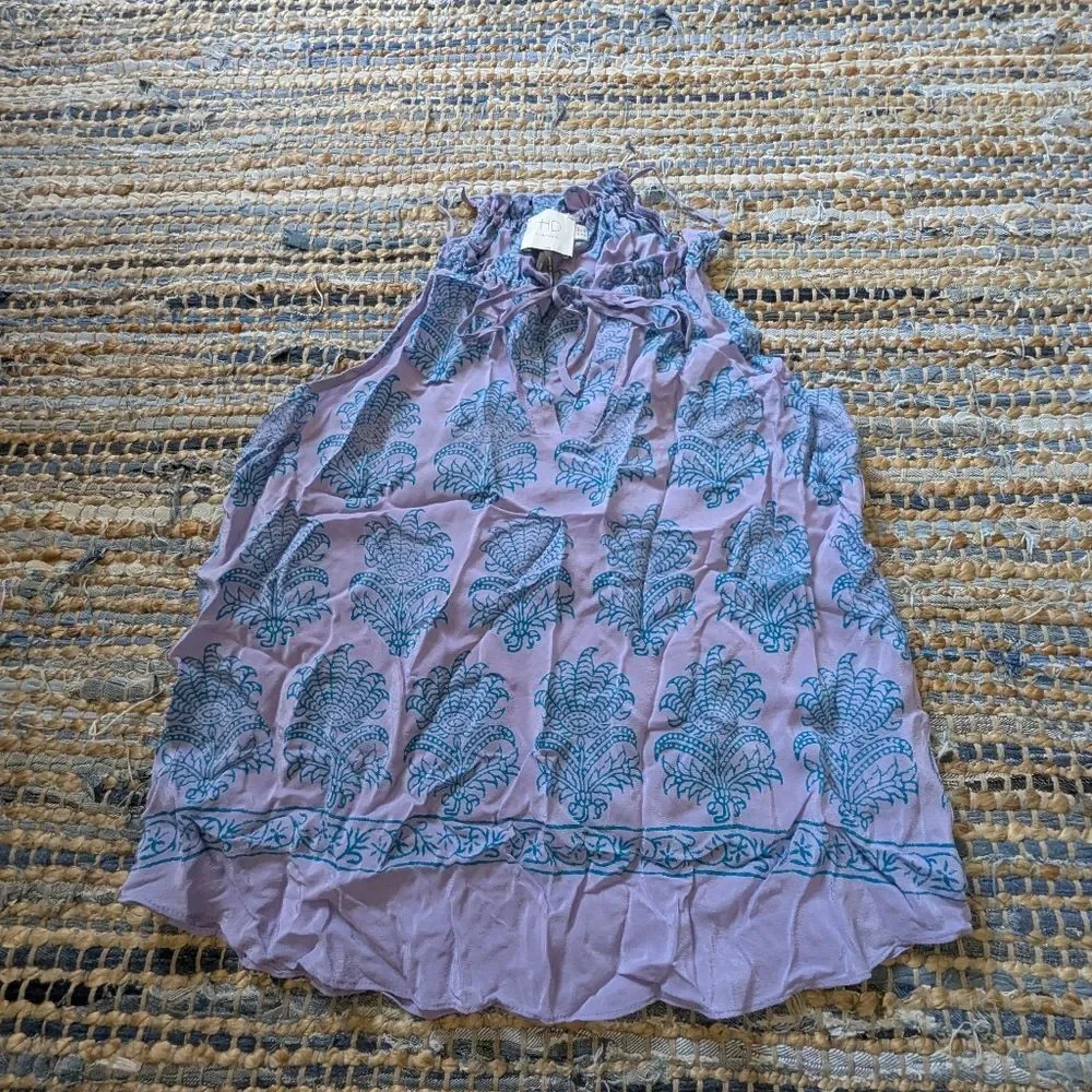 HD in Paris Purple Silk Tank 0P Anthropologie European Summer Cami Lavender - Picture 3 of 7